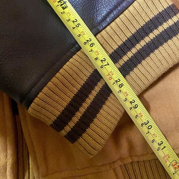 Vintage 3XL Timberland Letterman Bomber Cowhide Leather Jacket HTF Rare 2005 - Picture 10 of 11